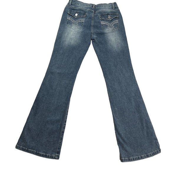 SHEIN Jeans Women's Flared Leg Classic Fit Denim Pockets Blue Size 8/10 - Picture 8 of 11